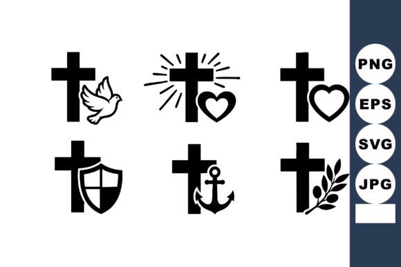 Christian Cross Icons with Dove Shield: A Designer’s Perspective