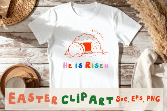 Easter He is Risen Clipart: A Thoughtful Embroidery Design for Meaningful Projects