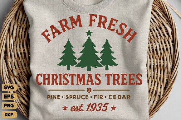 Farm Fresh Christmas Trees Vintage Shirt: A Faithful Holiday Embroidery Design