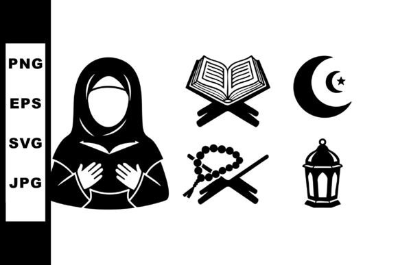 Muslim Woman Praying with Quran Crescent Review
