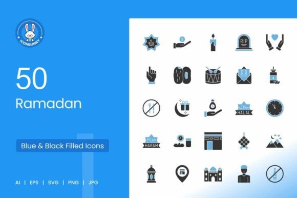 Ramadan Blue Black Icons: A Designer’s Practical Take
